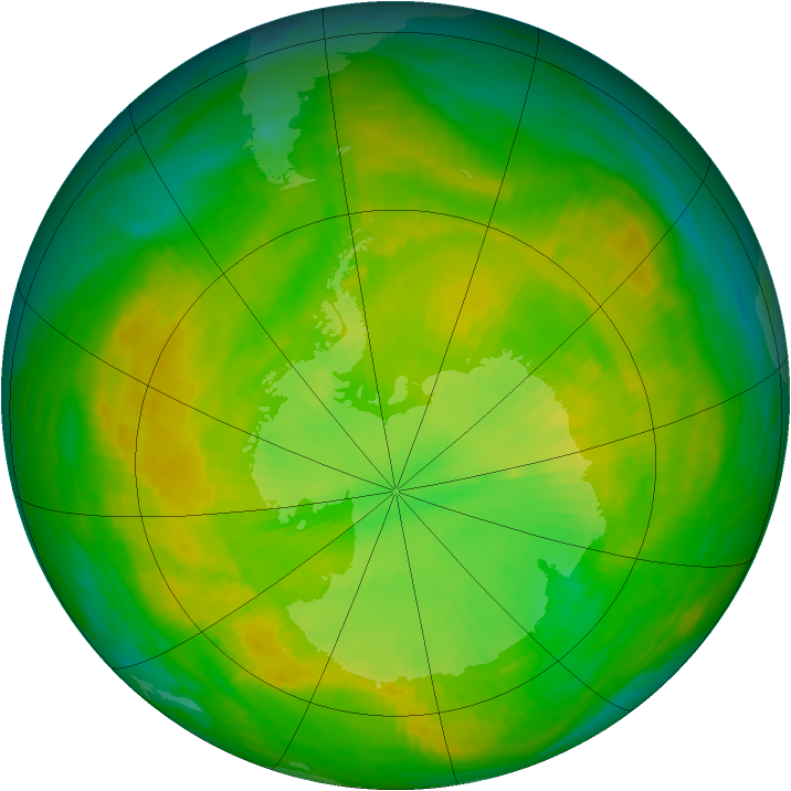 Antarctic ozone map for 26 November 1988